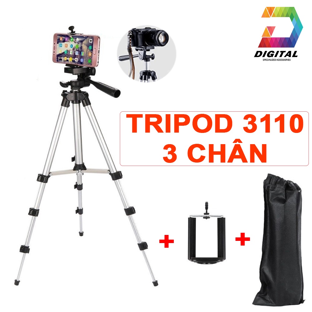 Tripod 3 Chân Cho Điện Thoại, Máy Ảnh 3110 Đa Năng