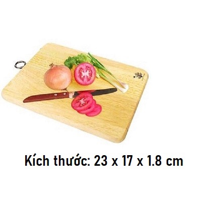 Combo 2 Cái Thớt Chữ Nhật Có Khoen Gỗ Cao Cấp, Kích Thước 23x17x1.8 cm - Gỗ Đức Thành 06021