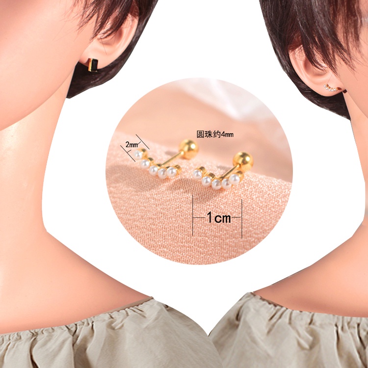 Bông Tai Mạ Vàng 18k Hình Cỏ Bốn Lá Bằng Thép Không Gỉ Cho Nữ , Bông tai Thép Titan nữ , khuyên tai titan không gỉ , Hoa tai titan