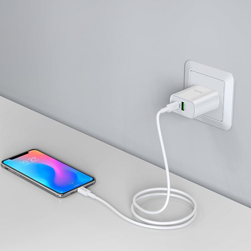 Bộ Sạc Nhanh IP18W Hoco C80 🔥FREESHIP🔥 Hỗ Trợ Sạc Nhanh PD3.0 18W Cho ip/tablet táo-Bảo Hành 12 Tháng