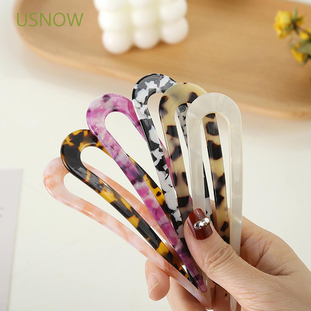 Trâm Cài Tóc Chữ U Họa Tiết Da Báo Thời Trang Cho Nữ