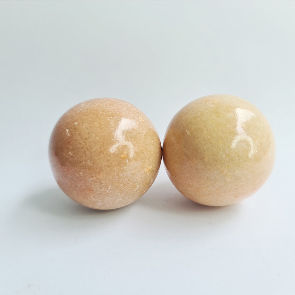Cặp bi lăn tay Serpentine Cam - Hợp mệnh: Kim, Thổ.