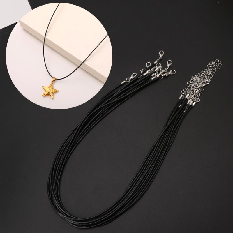 Set 10 Vòng Cổ Dây Da Đen Chất Lượng Cao