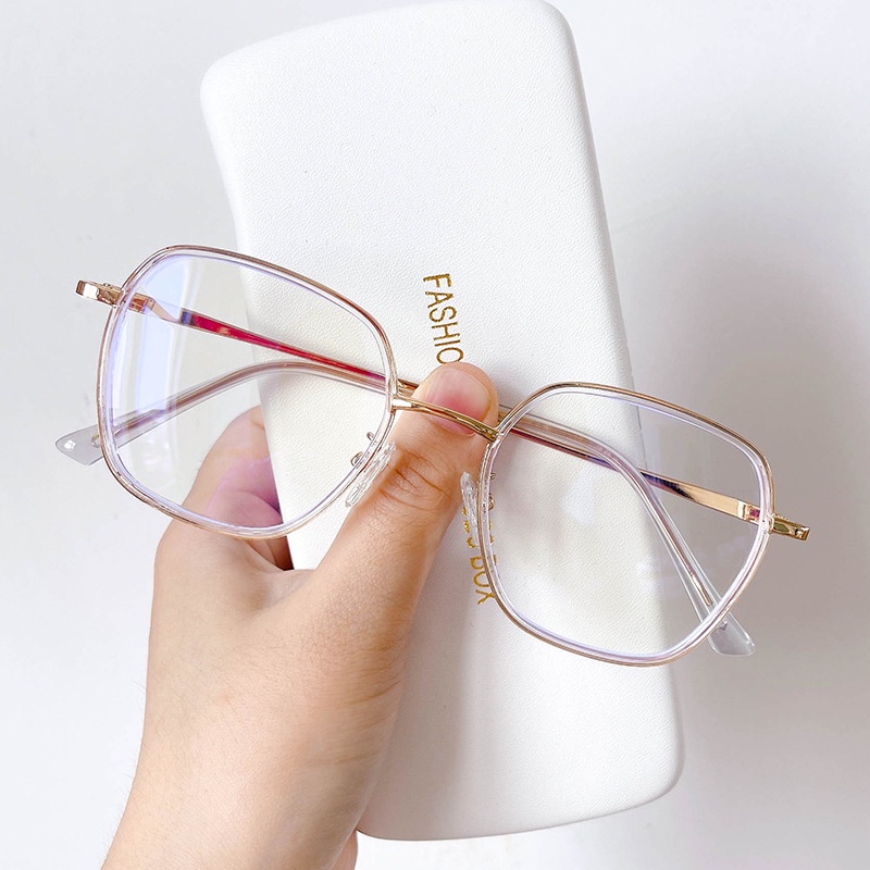Kính Mát TR90 Gọng Oval Kim Loại Chống Bức Xạ Cho Cả Nam Và Nữ
