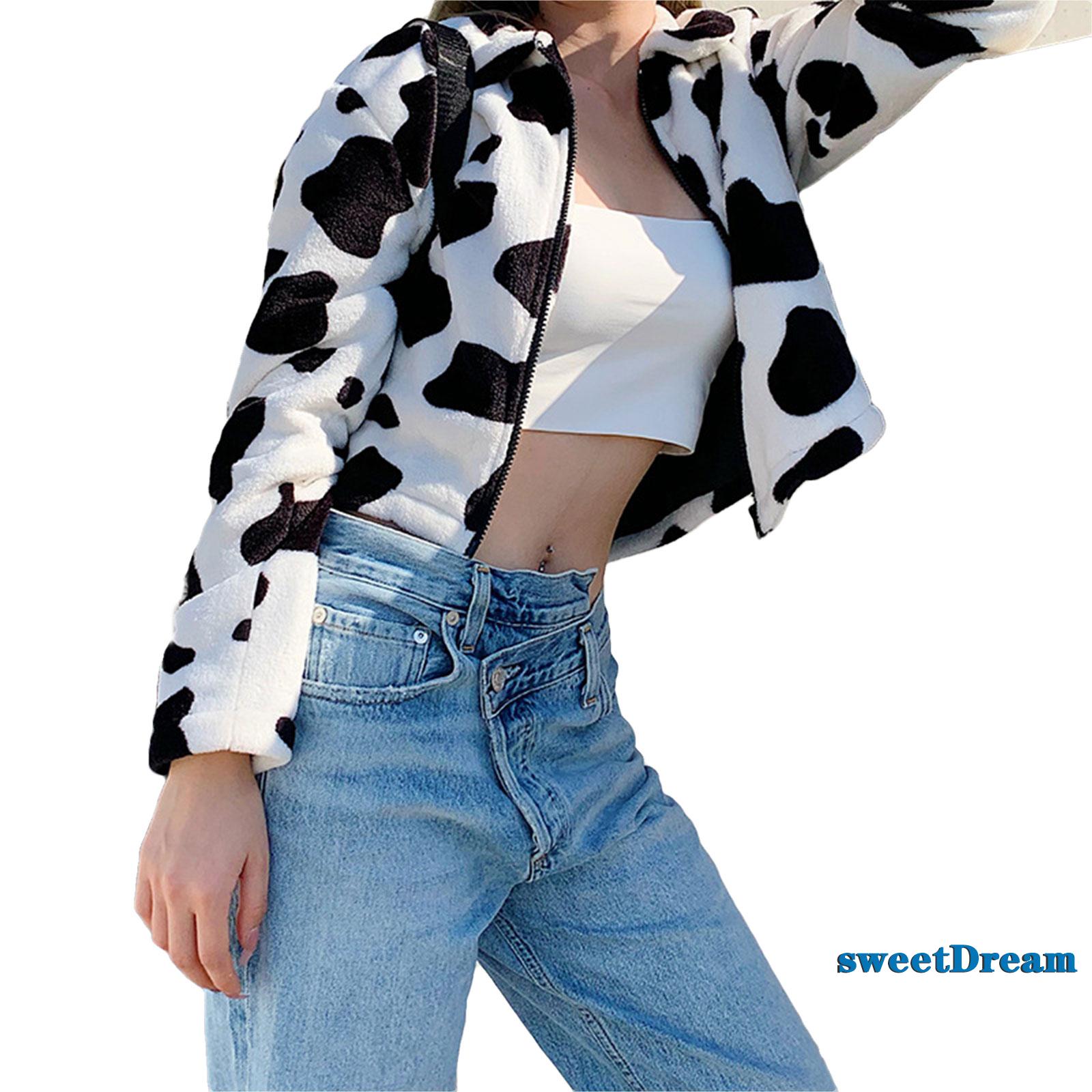 Áo Khoác Tay Dài Họa Tiết Da Bò Sữa Dành Cho Nữ | BigBuy360 - bigbuy360.vn