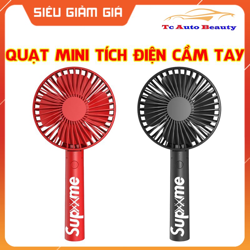 Quạt mini cầm tay tích điện quạt mini Superme nhỏ gọn cá tính mạnh mẽ giá rẻ- TC AUTO