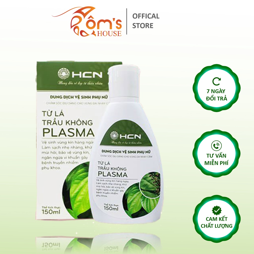 Dung dịch vệ sinh phụ nữ lá trầu không Plasma 150ml, dung dịch vệ sinh làm sạch sâu dịu nhẹ