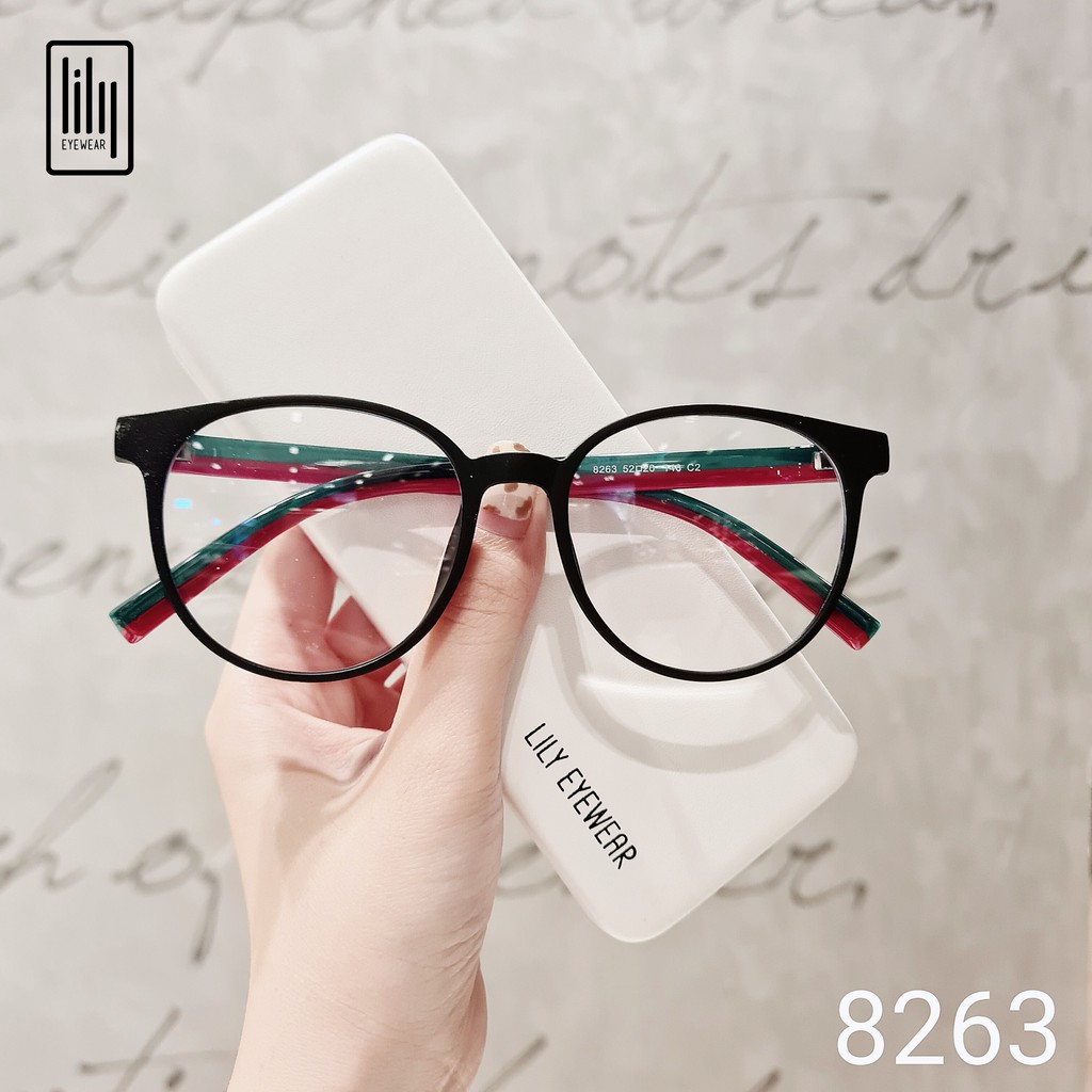 Gọng kính nam nữ Lilyeyewear mắt tròn chất liệu dày dặn chắc chắn thời trang 8263 | BigBuy360 - bigbuy360.vn