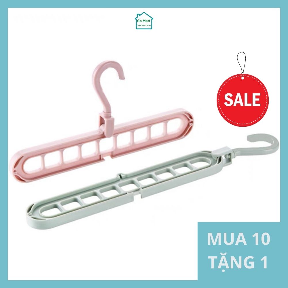 Móc nhựa treo quần áo, 9 lỗ tiết kiệm diện tích, giúp tủ đồ bạn gọn hơn