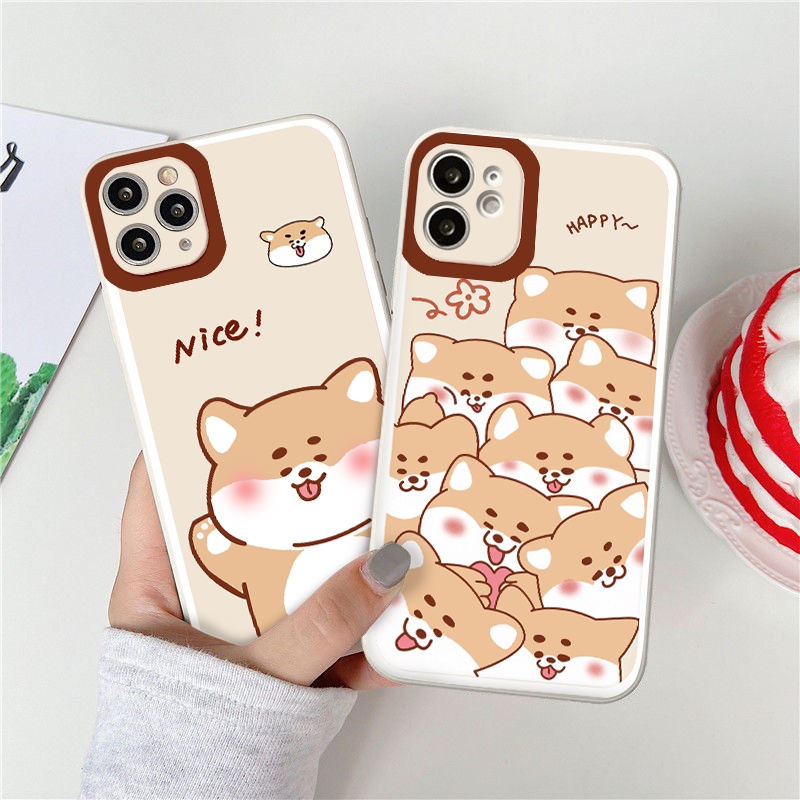Ốp iphone cạnh vuông bo viền Chó vàng dễ thương cho 11/11pro/11promax/6/7/8/plus/x/xr/xsmax/12 pro max/13 pro max-g53