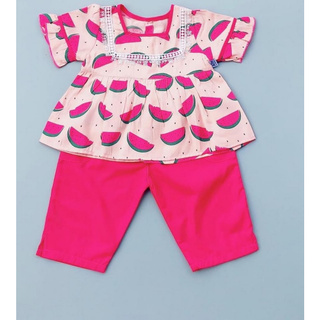 Bộ quần áo lửng bé gái họa tiết Dưa hấu hồng - AICDBGO7VKUO - AIN Closet