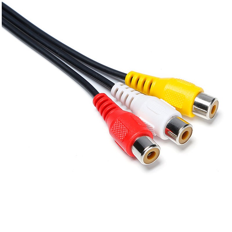 Cáp âm thanh 3.5 mm-3 Rca 4 cực dài 15cm cho Tv Box Dvd Cd