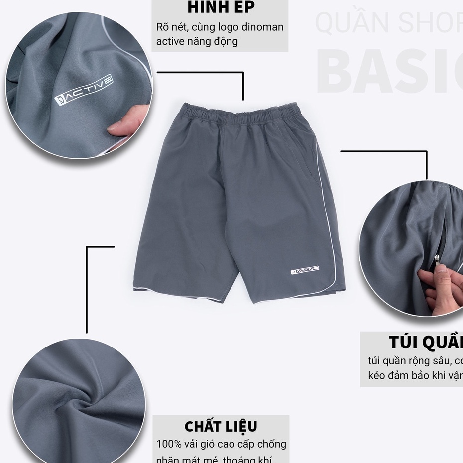 Quần Short Nam RunT, Quần Đùi Thể Thao Nam Chất Liệu Gió Co Giãn Thoáng Mát Cho Ngày Hè -DA02