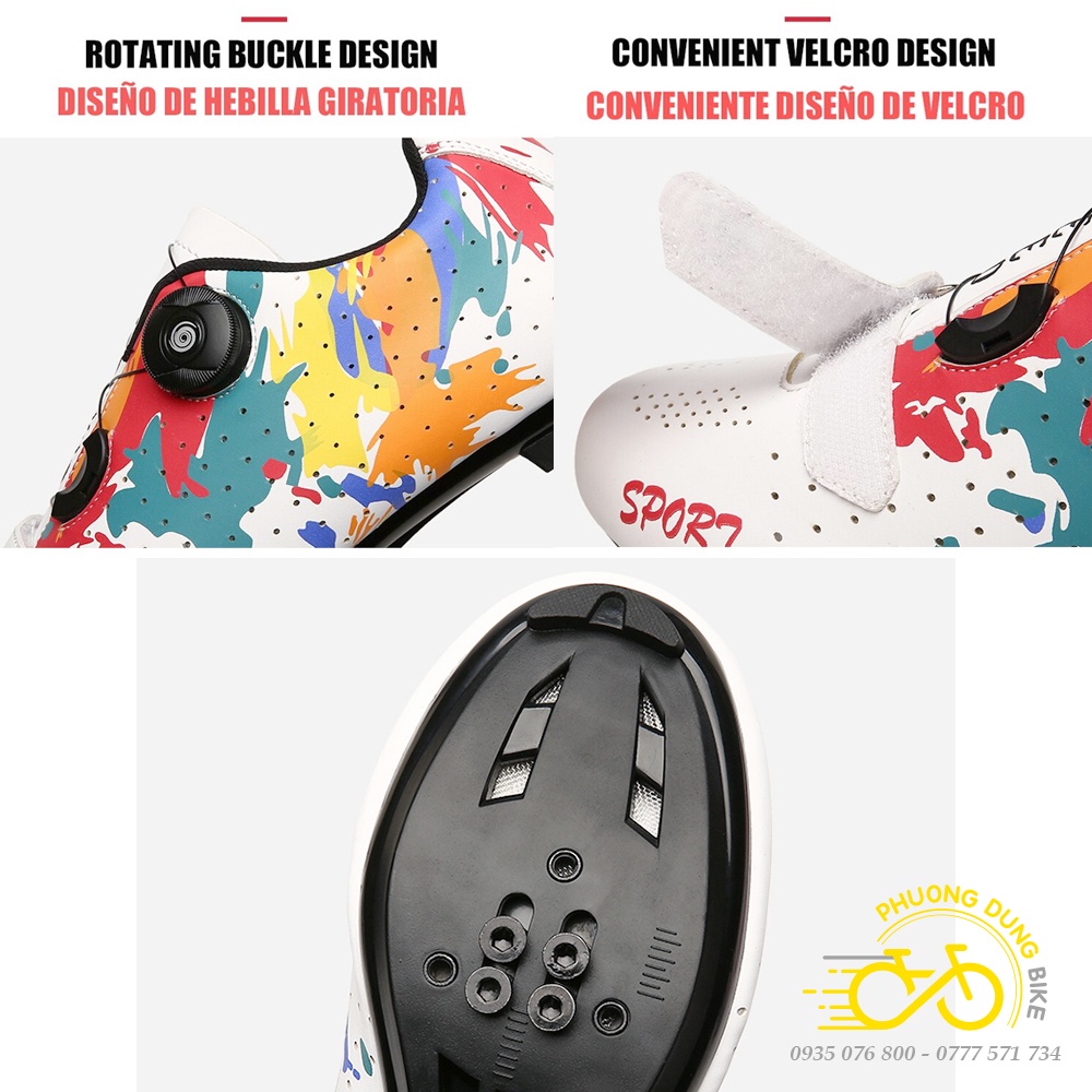 Giày can đi xe đạp thể thao SPORT - Mẫu Rằng - 1 Khóa Vặn