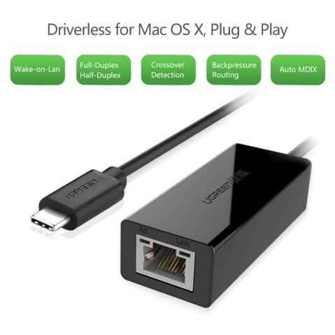 UGREEN Dây Cáp Chuyển Đổi Ugren USB 3.0 TYPE-C Sang LAN Tốc Độ Cao