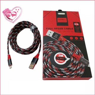 Cáp sạc nhanh BYZ dài 3 mét cổng Light - micro USB - TyceC