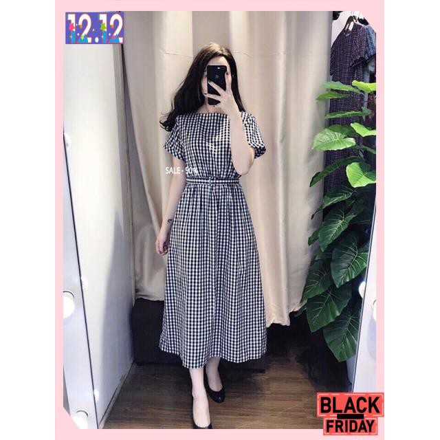 [HÀNG CAO CẤP] Đầm caro form dài kèm belt | BigBuy360 - bigbuy360.vn