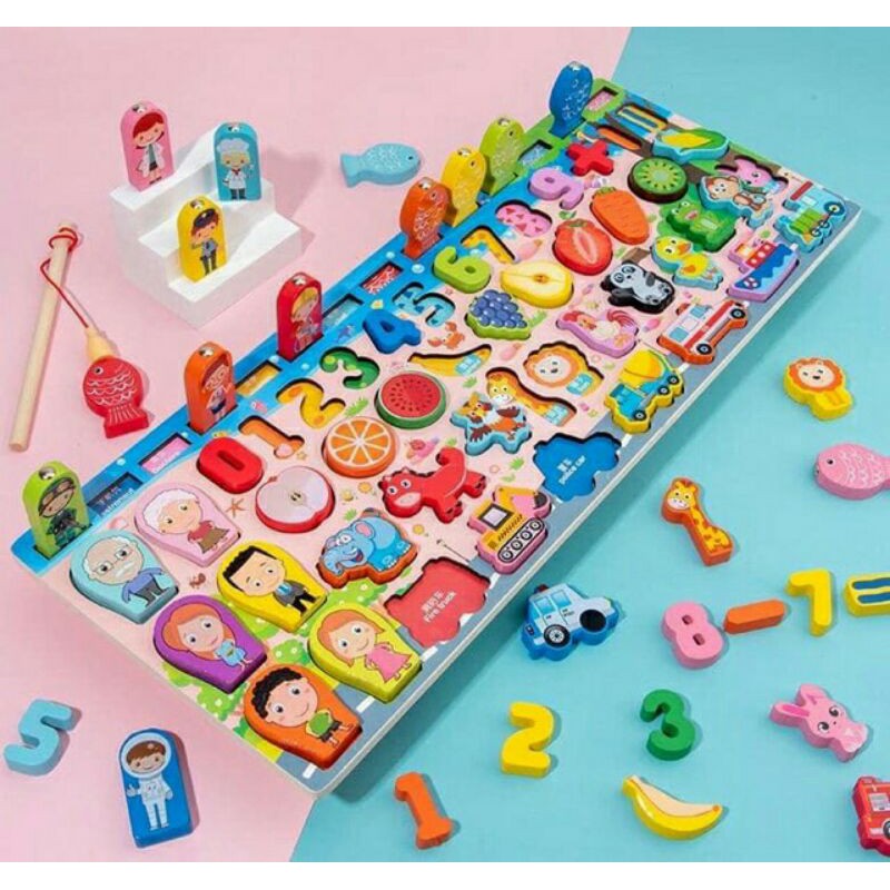 Bộ Đồ Chơi Bằng Gỗ Cho Bé Thông Minh Phát Triển Chí Tuệ