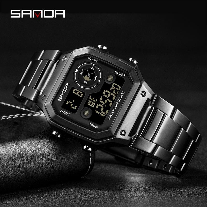 Đồng Hồ Thể Thao Nam Đa Năng Sanda Chất Liệu Thép Không Gỉ