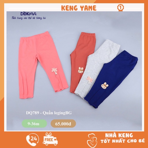 Quần dài bé gái DOKMA quần legging cách điệu gấu chất cotton mềm mại co giãn tốt