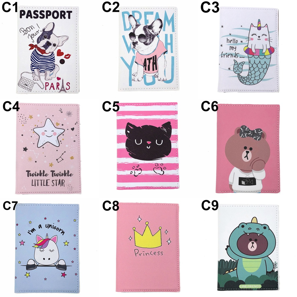 Vỏ Bọc Hộ Chiếu Ví Đựng Passport Cover Hoạt Hình Dễ Thương Nhóm 2