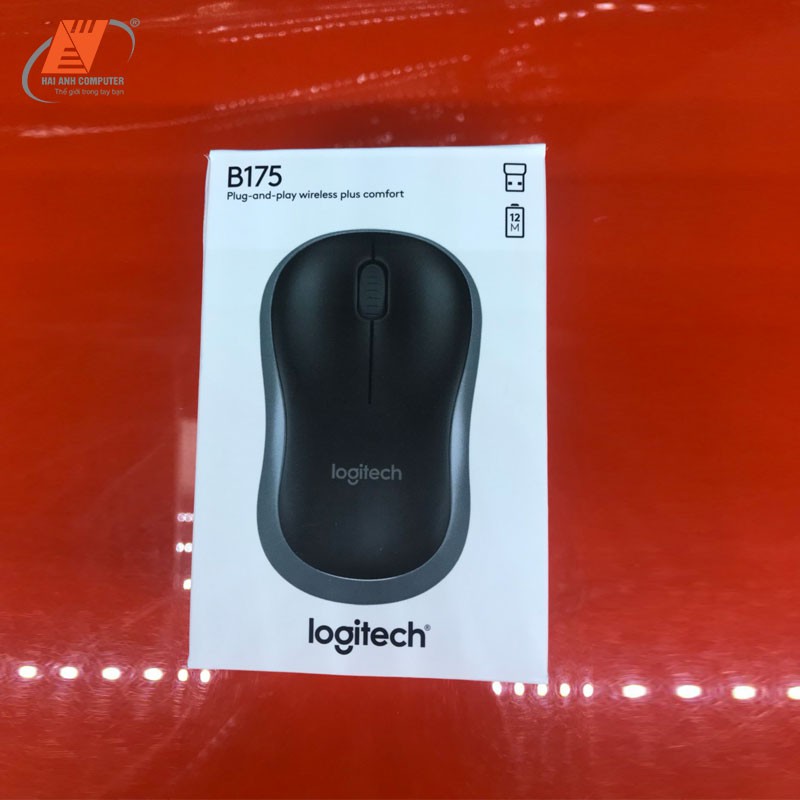 Chuột máy tính không dây Mouse Logitech Wireless B175 | Tốc độ kết nối 2.4 Ghz - USB - Hàng chính hãng