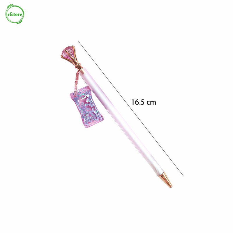 Bút chì bấm đầu 0.5/0.7mm thiết kế đầu hình kim cương kèm mặt phụ kiện dạng viên kẹo xinh xắn