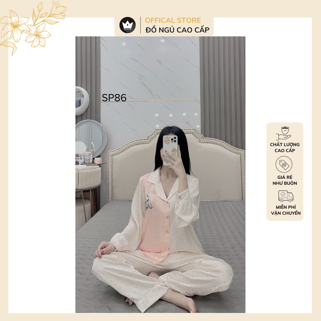 Đồ bộ Pijama - Bộ lụa mango dài tay Cao Cấp,thiết kế nhẹ nhàng trang nhã | BigBuy360 - bigbuy360.vn