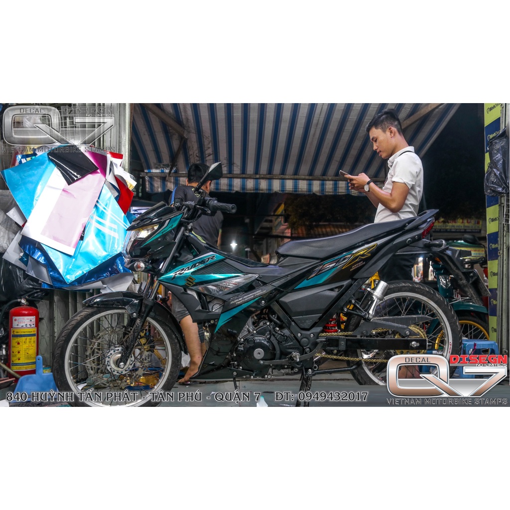 TEM RỜI CROM RAIDER FI XANH ĐEN