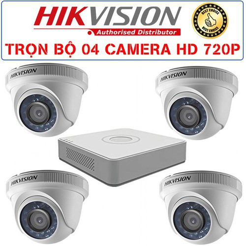 [Tích hợp mic thu âm]Trọn Bộ 4 Camera Quan Sát Hikvision 720P+ ổ HDD 500G +phụ kiện lắp đặt+ dây đúc sẵn tùy chọn