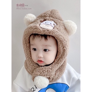 mũ lông cừu cho bé, kèm choàng cổ hình BÒ SỮA MAMI.TITI