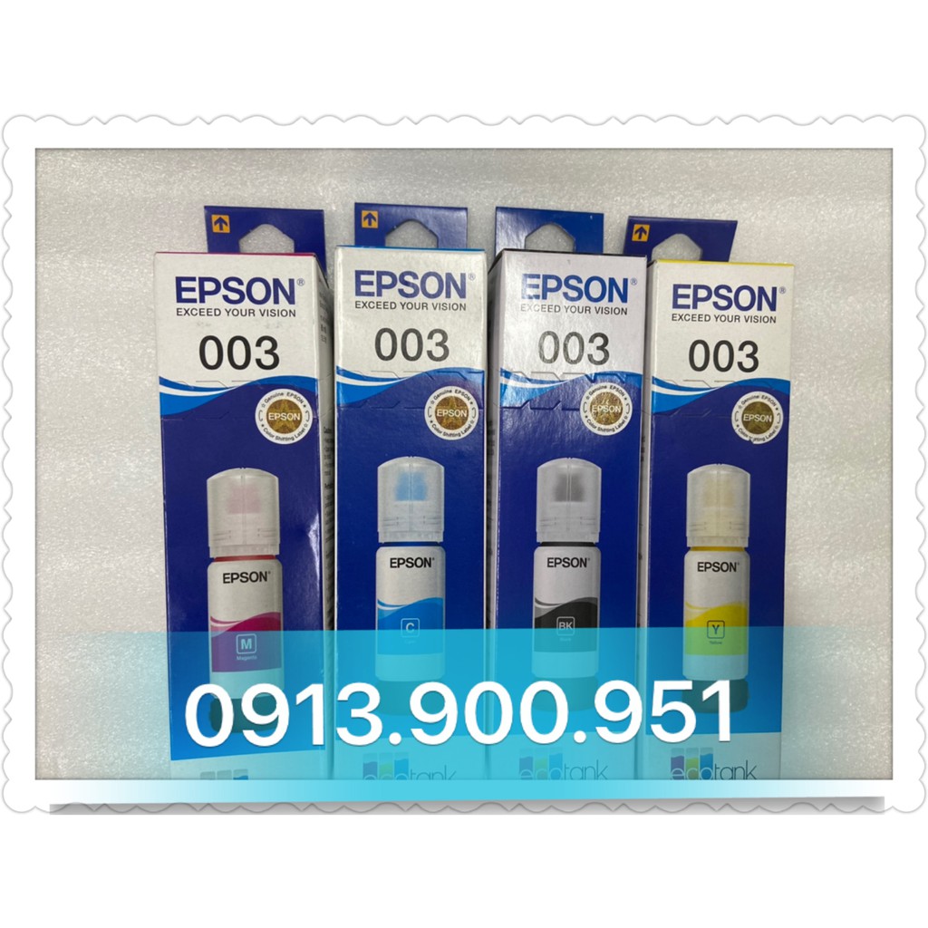 Mực in Epson 003 - hàng chính hãng Epson -  Mực Epson 003 dùng cho máy L1110 / L3110 / L3150 / L1110 / L5190