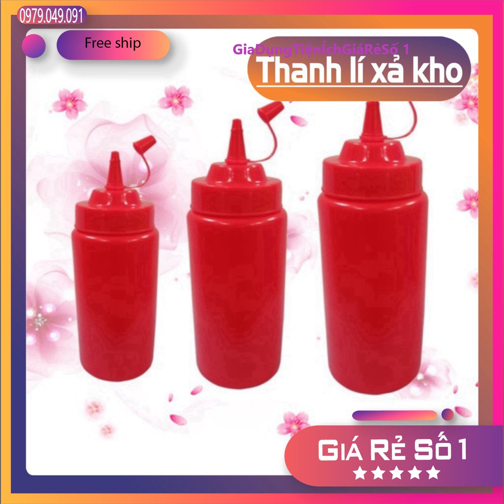 Lọ đựng tương ớt, nước sốt nhựa mềm dầy đẹp 300ml