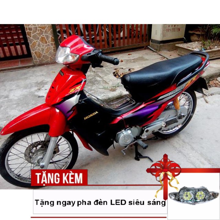 Dàn áo xe WAVE ZX màu ĐỎ CỜ, nhựa nguyên sinh ABS siêu bền - Tặng bạn chiếc pha đèn bóng led