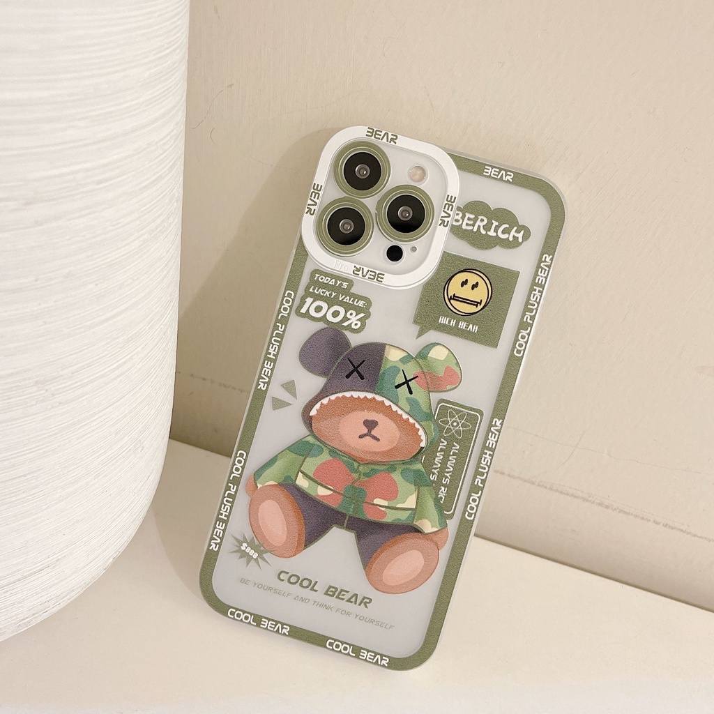 Ốp Điện Thoại TPU Silicon Mềm Hình Gấu Cho IPhone 12 13 SE 6 6S 7 8 Plus X XS XR 11 Pro Max