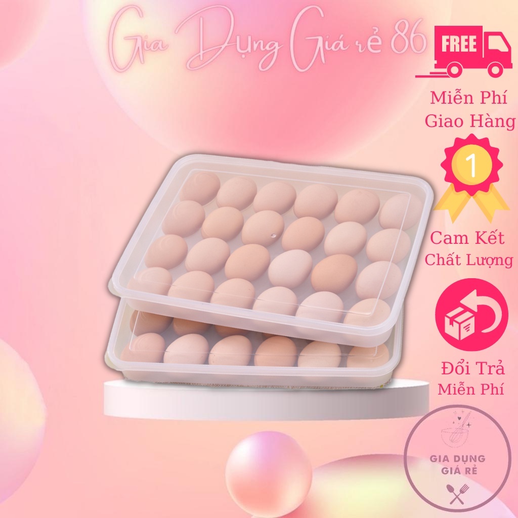 Hộp đựng trứng 24 quả có nắp đậy nhựa việt nhật khay bảo quản trứng không bị vỡ chắc chắn