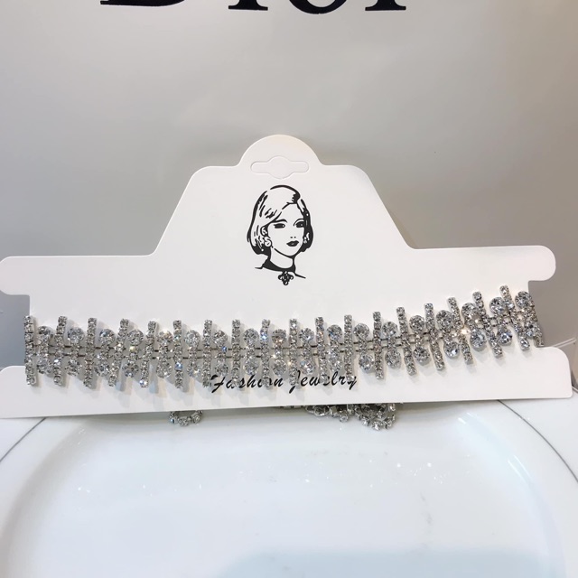 Vòng cổ/Chocker răng cưa đính FULL đá cao cấp sang chảnh siêu xinh