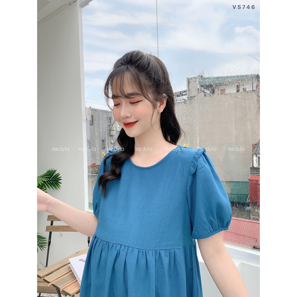 Váy bầu mùa hè xinh thiết kế babydoll mặc trong và sau sinh đi chơi, du lịch - Đầm bầu công sở dự tiệc Medyla - VS746