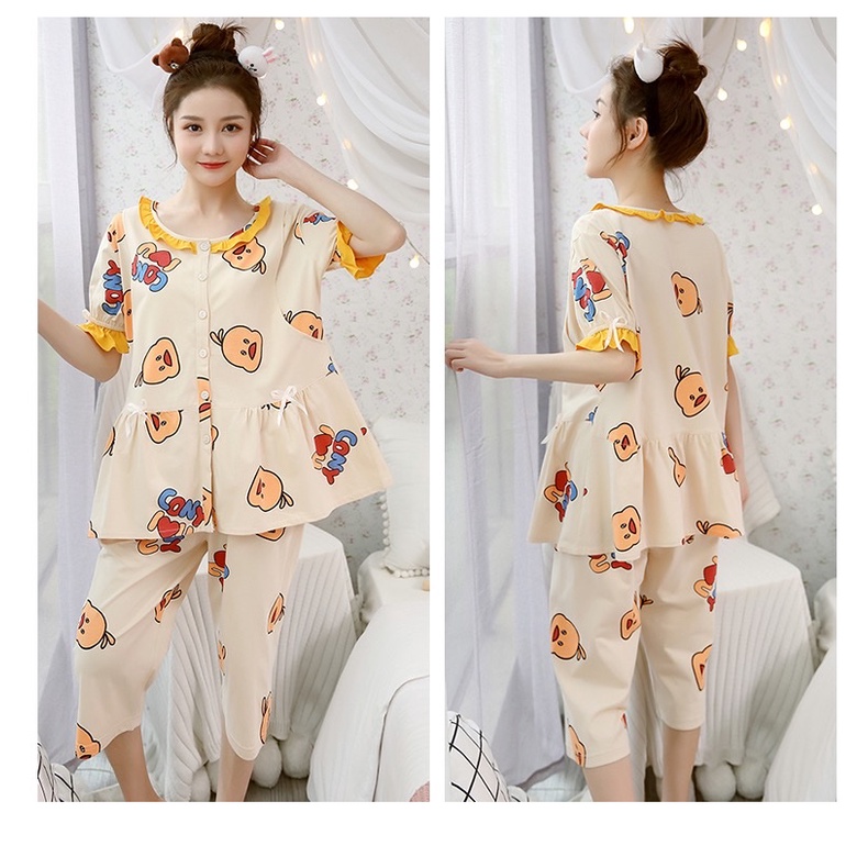 Đồ Bộ bầu - sau sinh - cho con bú - chất liệu coton - mềm - mịn - mát