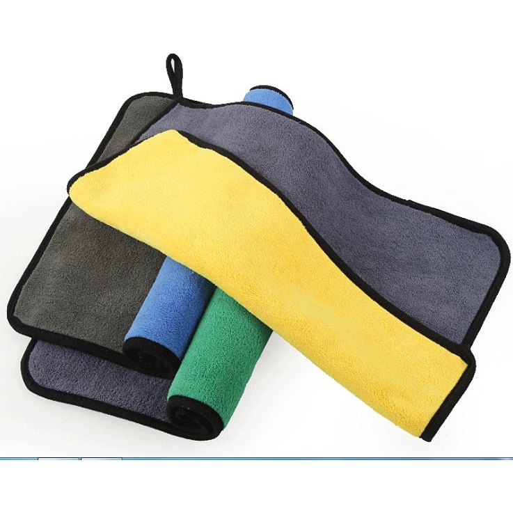 Khăn Lau Xe Microfiber 2 Lớp Chuyên Dụng Vải Mềm Thấm Hút Tốt