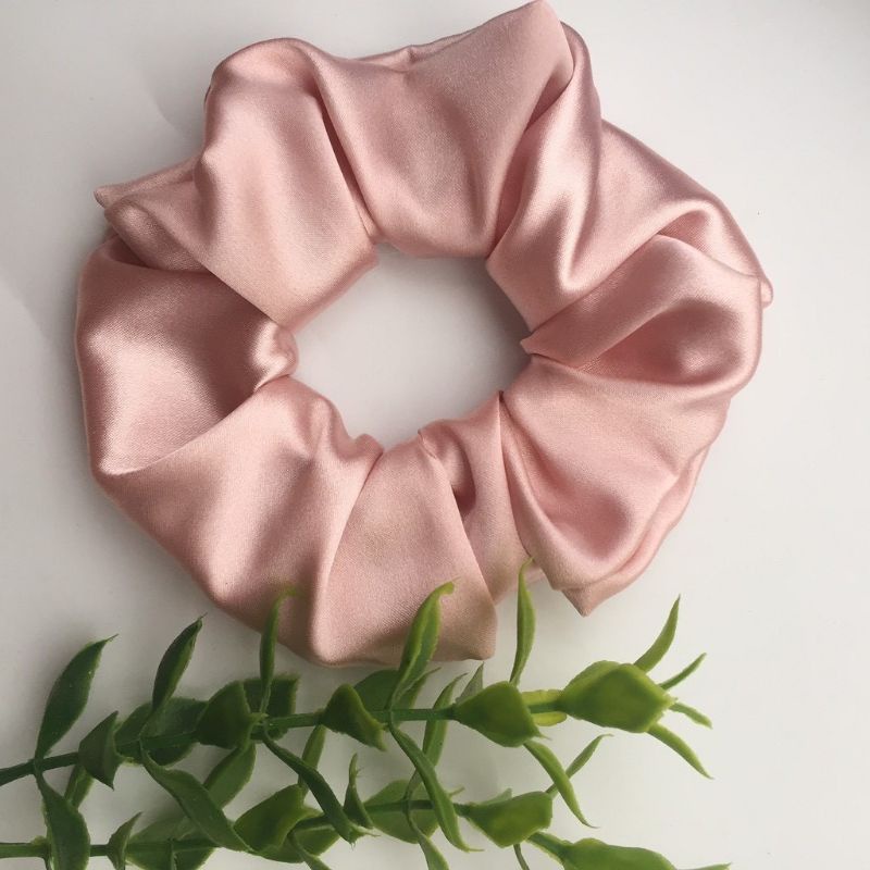 Cột tóc Scrunchies vải trơn phi bóng - Cột tóc scrun vải lụa satin
