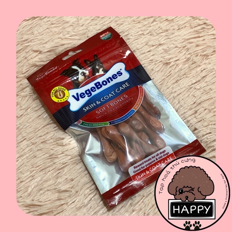 Xương thưởng mềm Vegebones 60gr cho chó / Bánh thưởng xương gặm Soft bones cho cún - Tạp Hoá Thú Cưng Happy