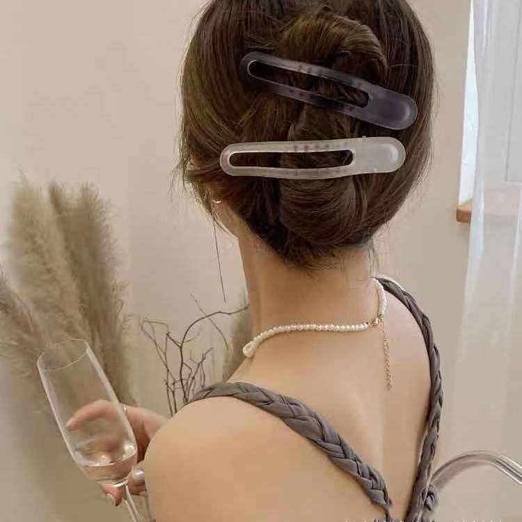 Kẹp Tóc Đuôi Ngựa Acrylic Nhám Màu Gradient Đơn Giản Thời Trang Cho Nữ