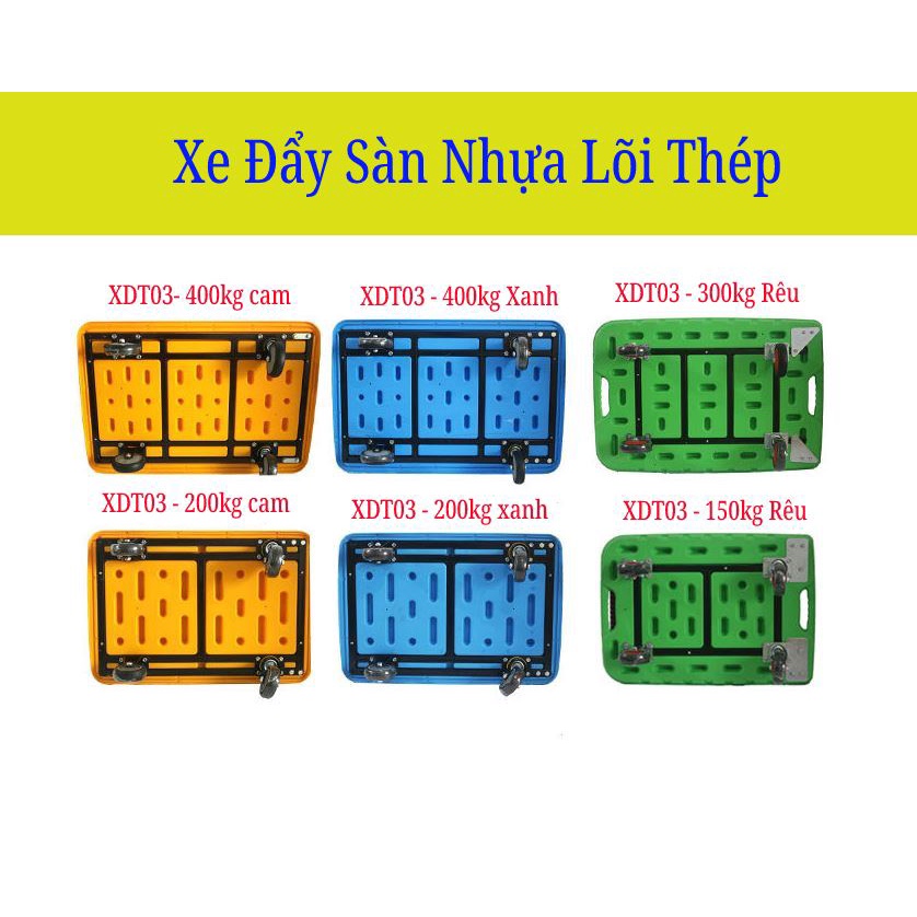 Xe kéo hàng gấp gọn trong tải 200kg sàn nhựa khung sắt mới
