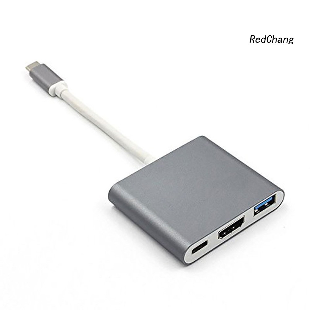 -SPQ- Type C Male to Type C Female 4K HDMI USB 3.0 Hub Adapter for Macbook Pro/Air