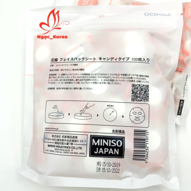 [RẺ VÔ ĐỊCH] Mặt nạ viên nén Miniso Nhật Bản (1 viên) Mua 10 tặng 1 . Mặt nạ dưỡng da cấp ẩm