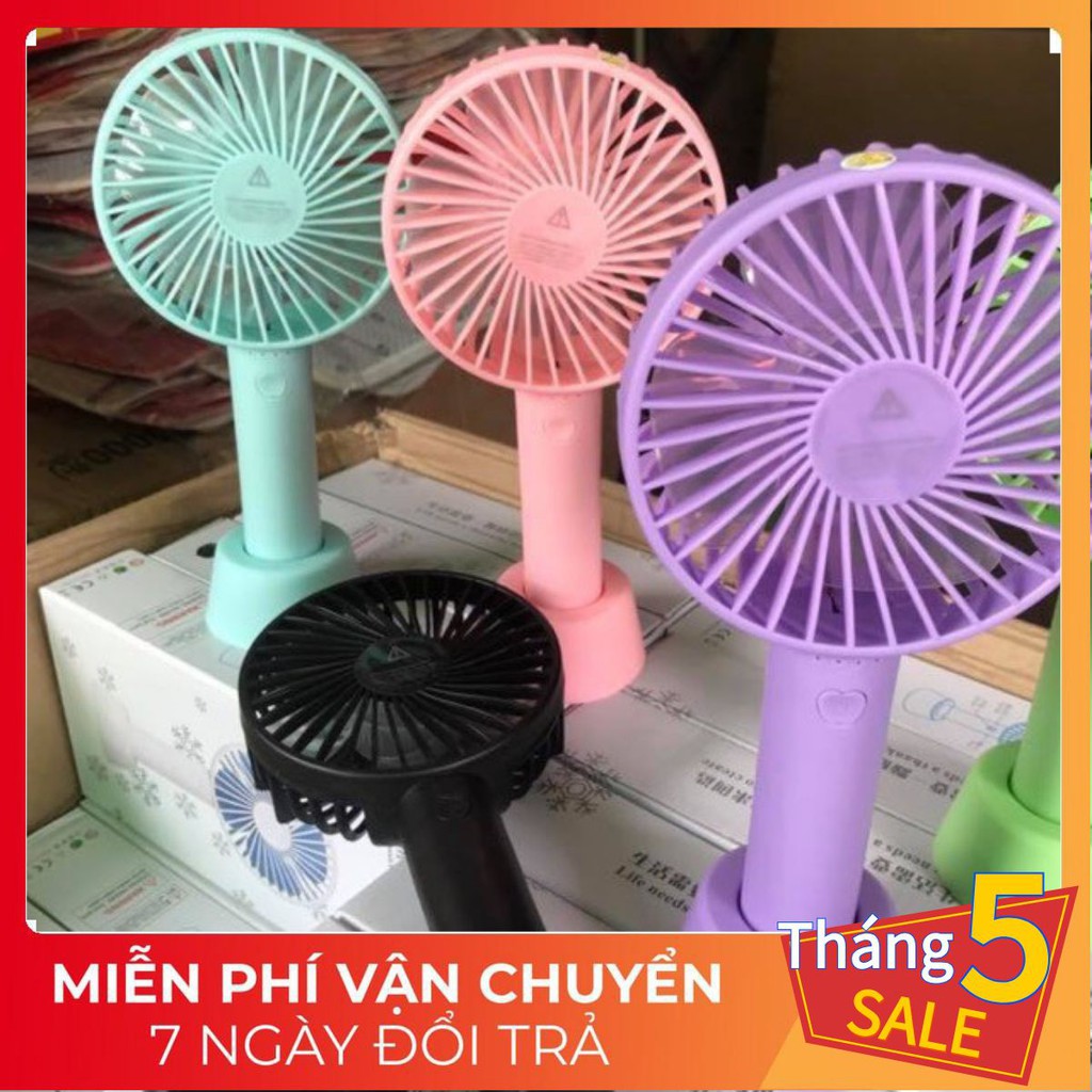 Quạt mini tích điện cầm tay có đế để bàn - quạt bay cơn nóng - siêu hot