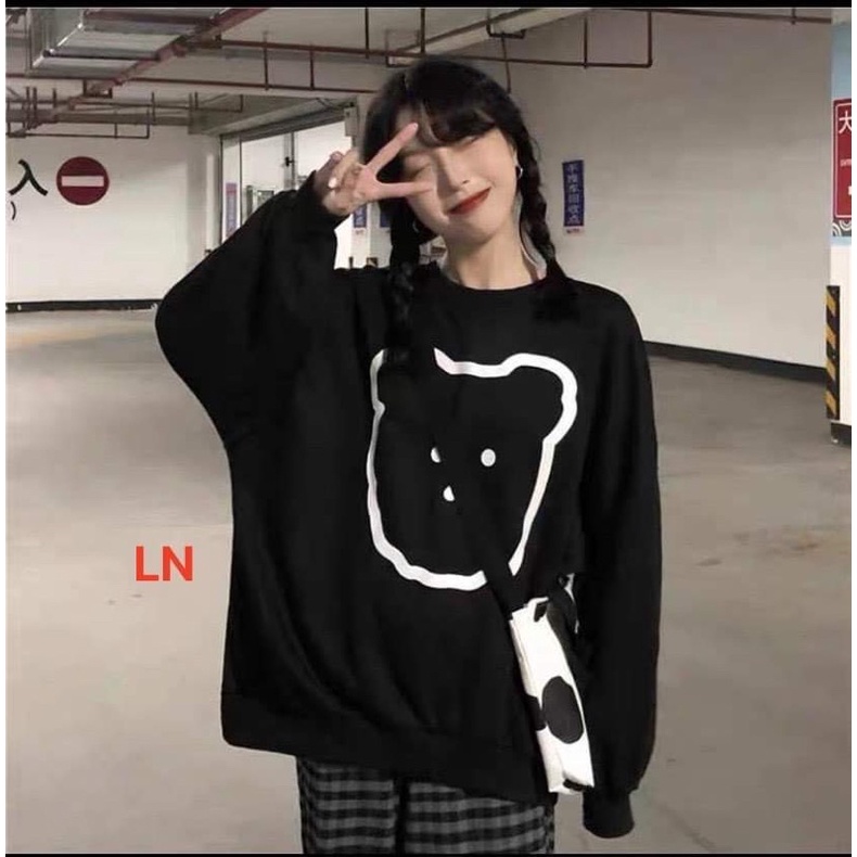 Áo Sweater mặt gấu chất nỉ ngoại TH6