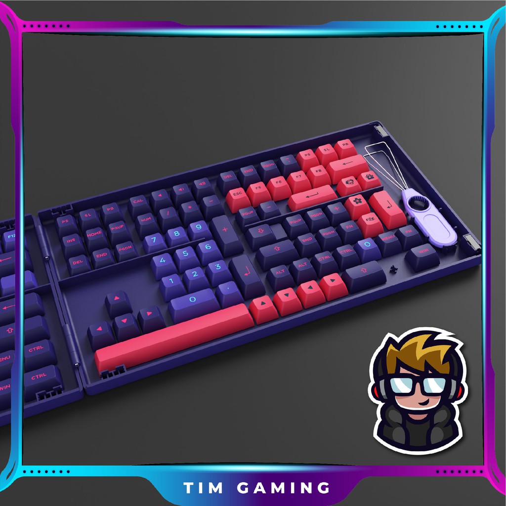 [Mã 254ELSALE giảm 7% đơn 300K] Bộ Keycap AKKO Neon (PBT DS/ASA profile/158 nút)