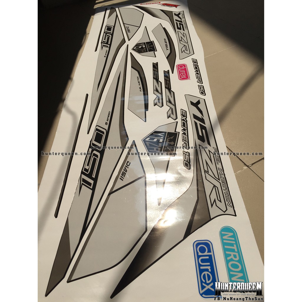 Tem rời xe Exciter 150, dán xe đen. Chất lượng, độ bền cao, Y15ZR